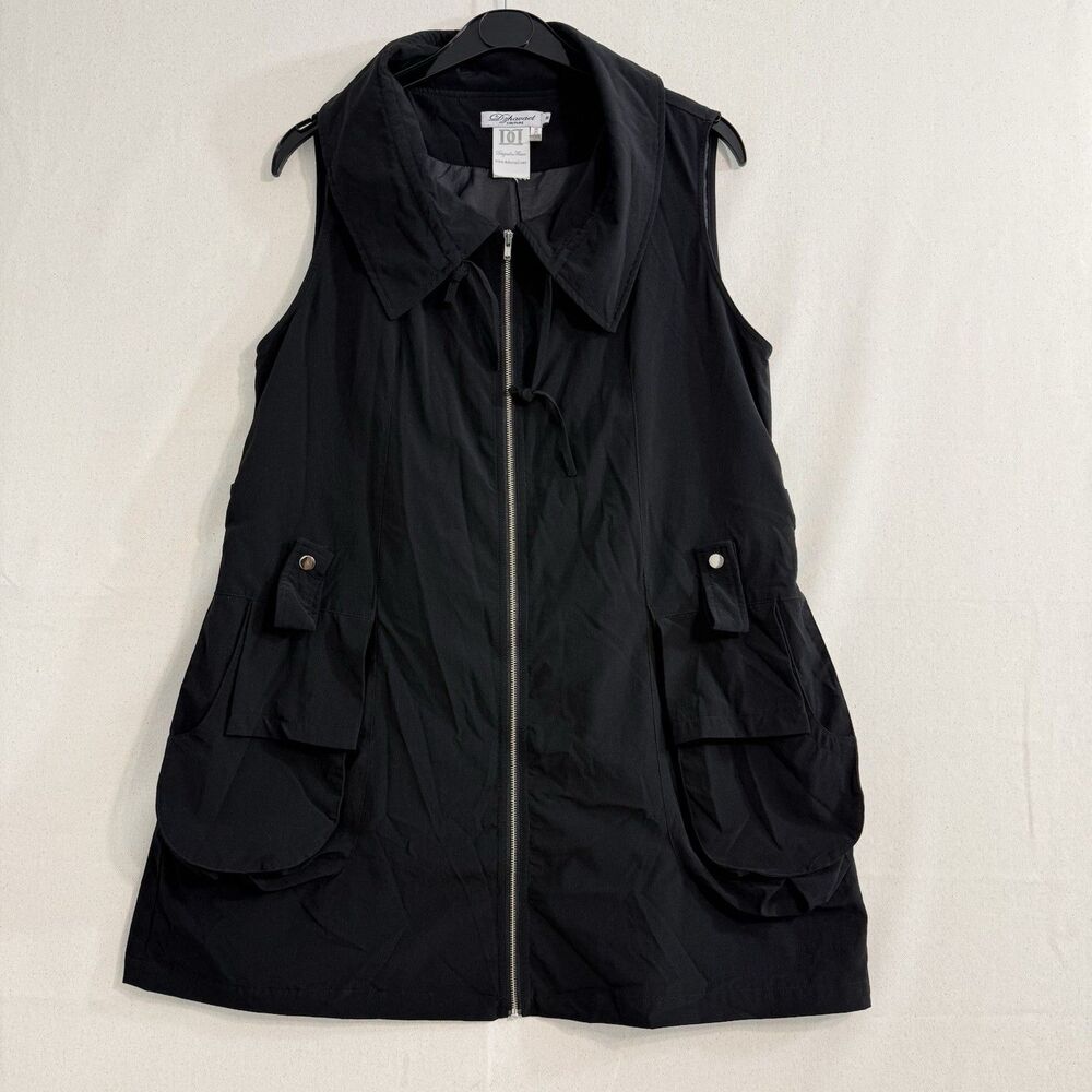 Dzhavael Couture Black Zippered Vest Or Fancy Topper France Size Medium